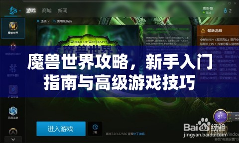 魔兽世界攻略，新手入门指南与高级游戏技巧