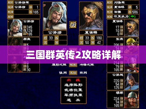 三国群英传2攻略详解，三国群英传2全面攻略详解